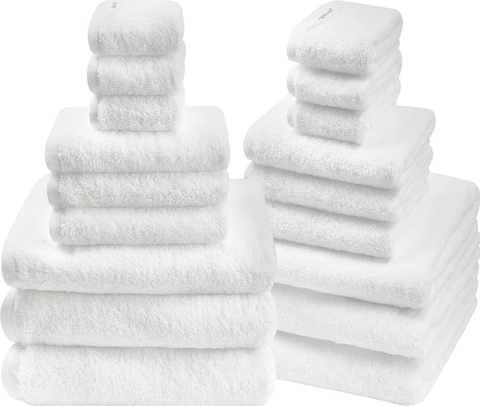 SEMAXE 18-Pack Bath Towel Set Include 6 Bath Towels, 6 Hand Towels, 6 Wash by SEMAXE