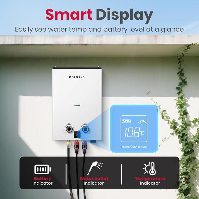GASLAND Goshower G10 2.64GPM Outdoor Propane Tankless Water Heater, Ultra Slim - Image 3