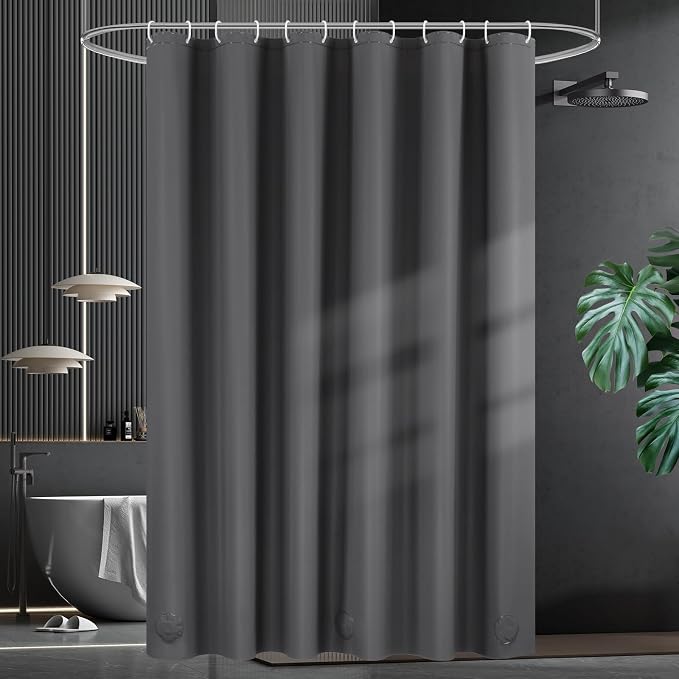 UFRIDAY Dark Grey Long Shower Curtain Liner Premium PEVA 72 x78 inch, Heavy - Image 7