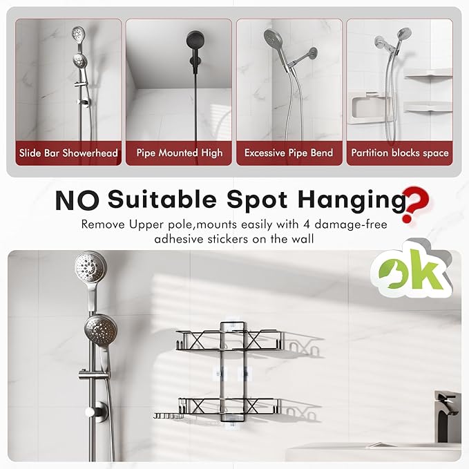 Stainless Steel Hanging Shower Caddy - Image 3