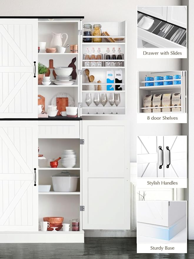 72" Tall Storage Cabinet, 31.5" Wide Freestanding Storage Cabinet - Image 4