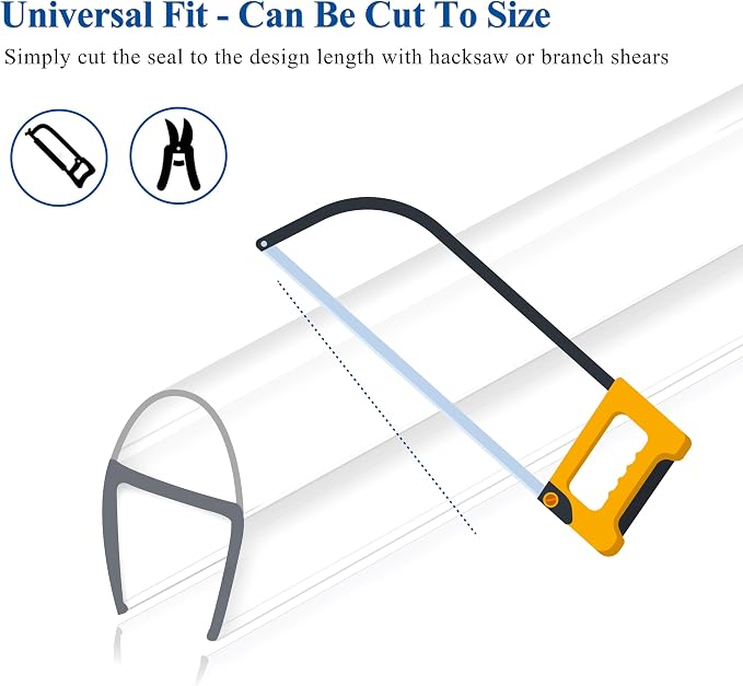 Frameless Shower Door Seal Strip 4 Pack x 39 Inch U - Image 9