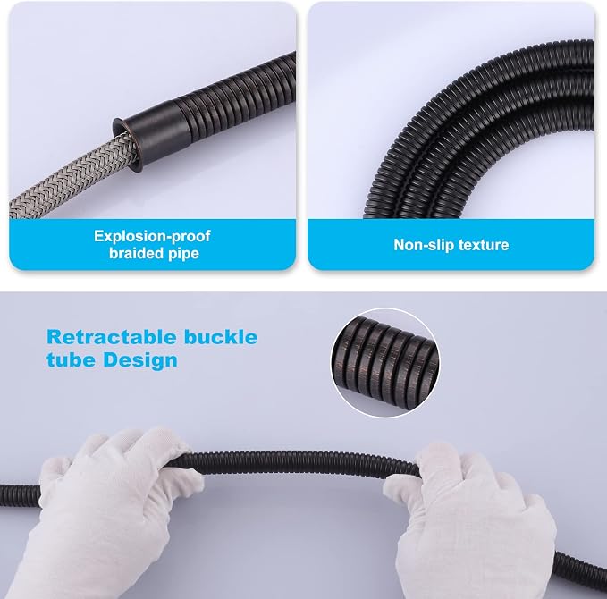 79 Inches Shower Hose Oil-Rubbed Bronze Finished, ALEASHA SUS 304 Stainless - Image 3