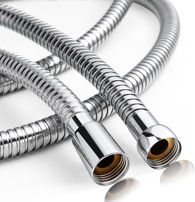 OFFO Shower Hose High Flow 0.43” Large Bore, 100 in Kink Free Stainless Steel by OFFO