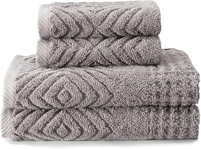 Texere 100% Organic Cotton Diamond Jacquard 700 GSM Luxury Bath Towel Sets by TexereSilk