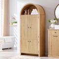 71" Tall Arched Bathroom Storage Cabinet, Modern Fluted Storage Cabinet w/Doors by IFBUYFarmhouseFurniture