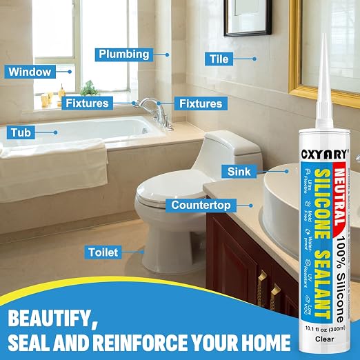 Silicone Caulk & Sealant Clear, 6 Pack - Image 4
