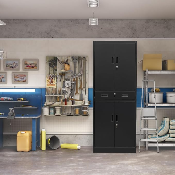 Metal Storage Cabinet, 71 Inch Tall Metal Storage Cabinet - Image 6