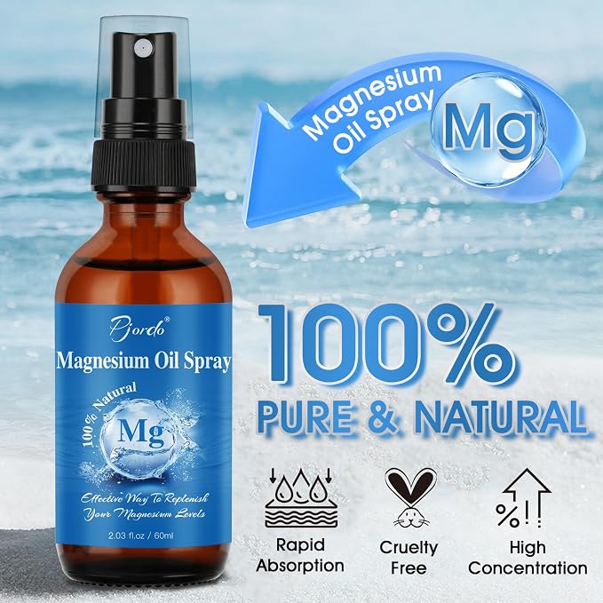 Magnesium Oil Spray for Feet, Body & Sleep, 100% Pure & Natural Organic Topical - Image 2