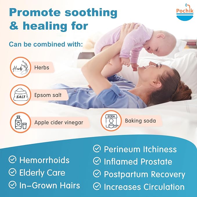 Pochik Sitz Bath for Toilet Seat Hemorrhoids and Postpartum Care, Yoni Steam - Image 3