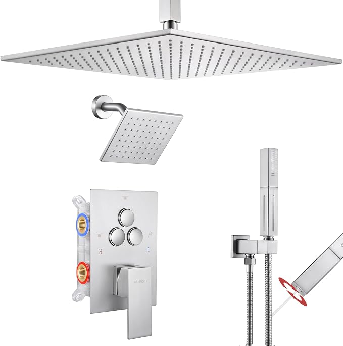 VANFOXLE Shower Faucet Set Brushed Nickel Shower System, Shower Faucet by VANFOXLE
