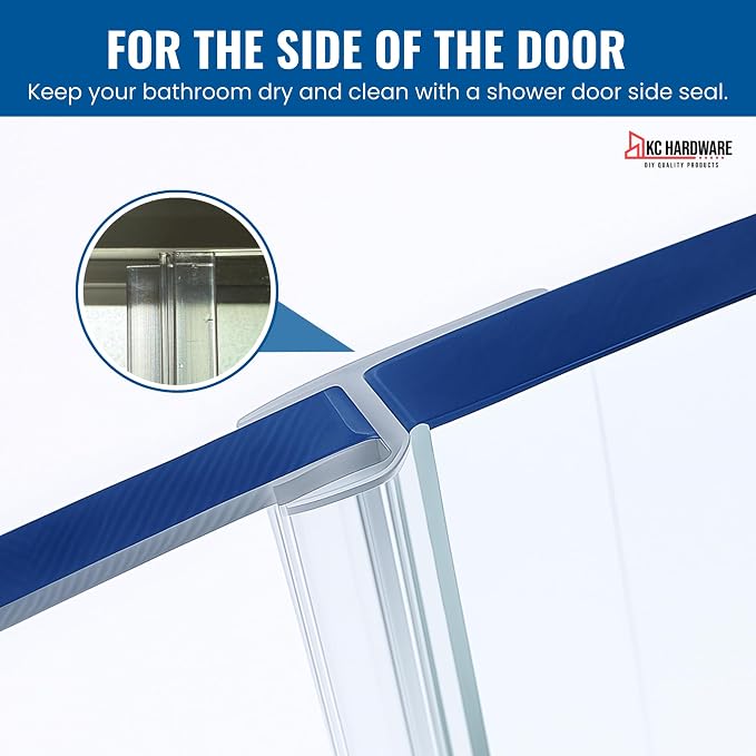 Frameless Shower Door Side Seal Strip H-Type 180 Degree 72'' Length - Image 6