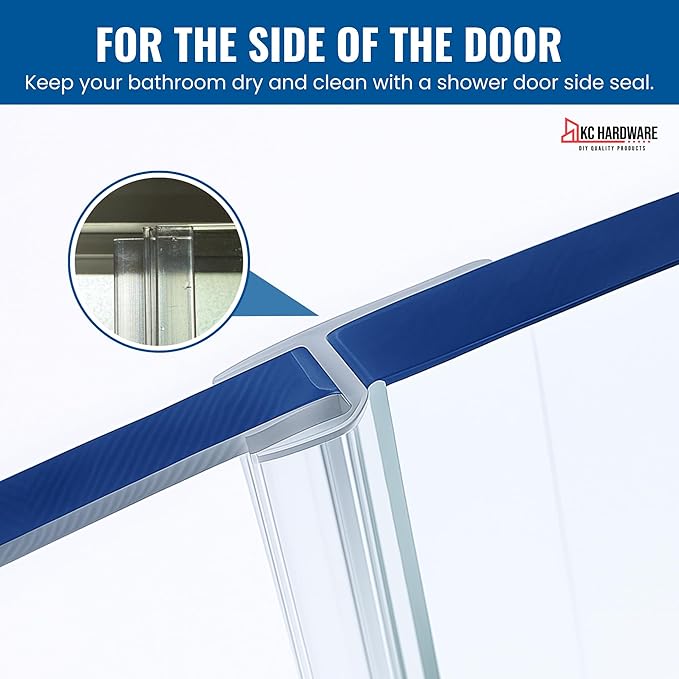 CBW Frameless Shower Door Side Seal Strip H-Type 180 Degree 72'' Length - Image 6