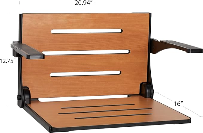 Seachrome Silhouette Comfort Folding Wall Mount Shower Bench Seat - Image 2