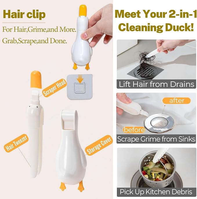 3-in-1 Bath&Kitchen Cleaning Set, Waterproof Bag, Hair Catcher, Suction Cup - Image 4