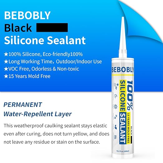 Black Silicone Caulk & Sealant, 100% Waterproof Silicone Caulking, Silicone - Image 2