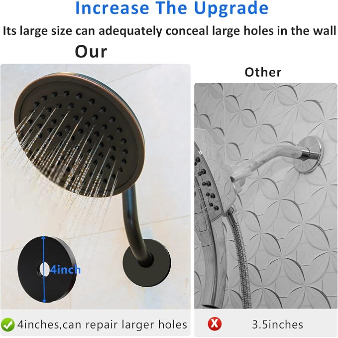 4 Inch Shower Arm Flange Oversized Plumbing Cover Plates, Universal Extra Large - Image 3