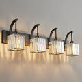 Crystal Vanity Lights 4-Light Black Bathroom Vanity Lights Modern Crystal by FDPBY