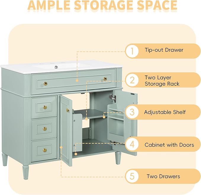 36" Bathroom Vanity Cabinet - Image 8