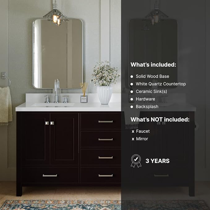 ARIEL Double Bathroom Vanity 73" Espresso - Image 5