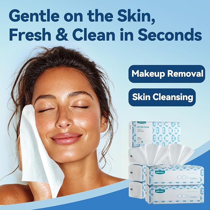 Winner Soft Face Towels, 100% USDA Biobased Facial Towels, Unscented - Image 4