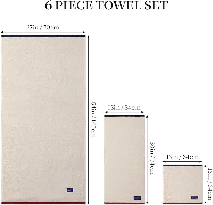 REDKISS 6 Pack Cotton Towel Set - Image 3