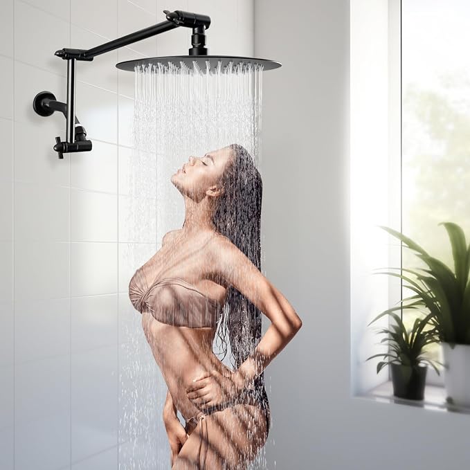 iFealClear All Metal 16" Shower Head Extension Arm, Solid Brass Shower Head - Image 6
