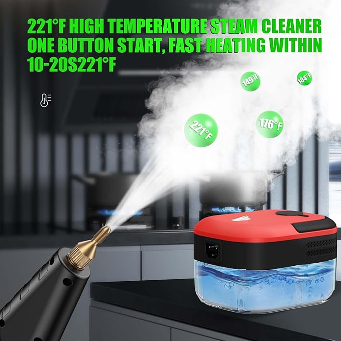2500W Steam Cleaner for Home & Car, 15s Heat-Up Handheld Steamer for Cleaning - Image 5