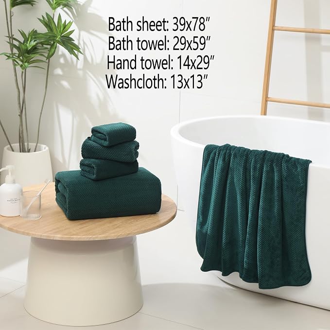 YTYC 29x59 Inch Bath Towels Set of 6 Large, Super Soft Absorbent Lint Free - Image 2