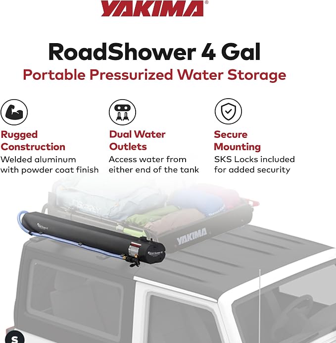 Yakima RoadShower Portable Aluminum Pressurized Water Storage - Image 2