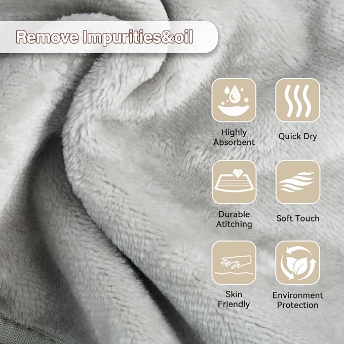 Nugilla Makeup Remover Cloths, 8 Packs Makeup Remover Towels Reusable Face Wash - Image 3