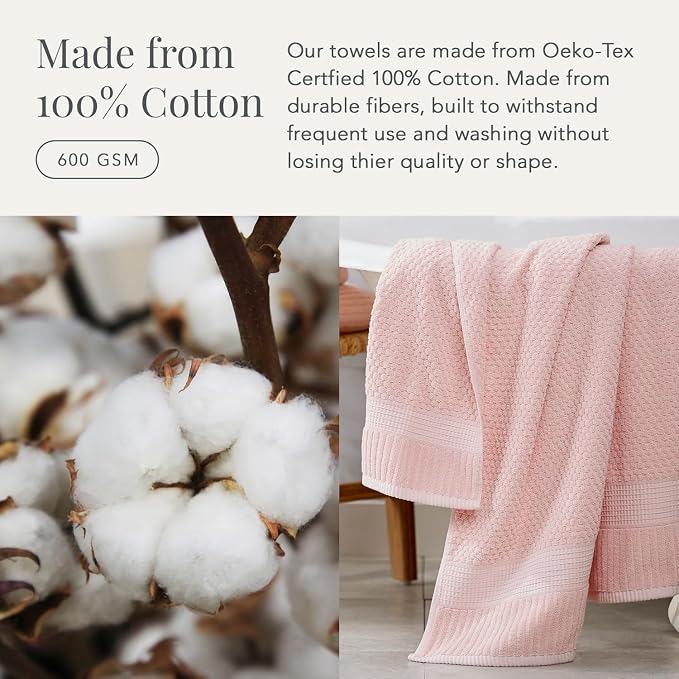 NY Loft 100% Cotton Bath Towel 4 Pack | Super Soft & Absorbent Quick-Dry Bath - Image 6