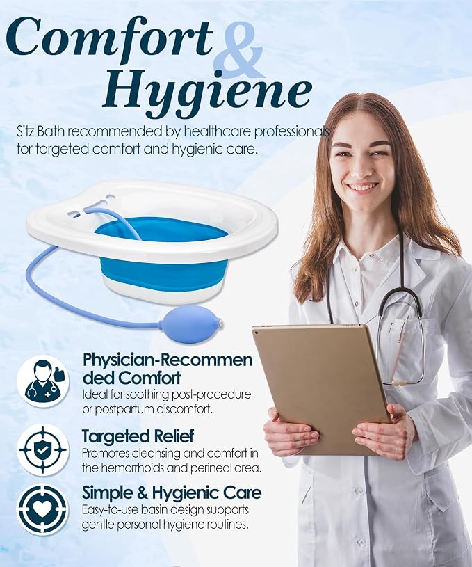 Sitz Bath, Sitz Bath for Toilet Seat, Postpartum and Hemorrhoids Care Kit - Image 2