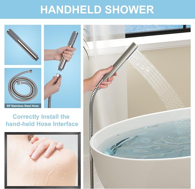 Freestanding Bathtub Faucet, Floor Mount Bathtub Faucet - Image 5
