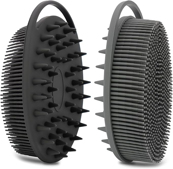 2 Pack Silicone Body Scrubber, Loofah Double-Sided Body Brush, Shower Scrubber by HAYSNA