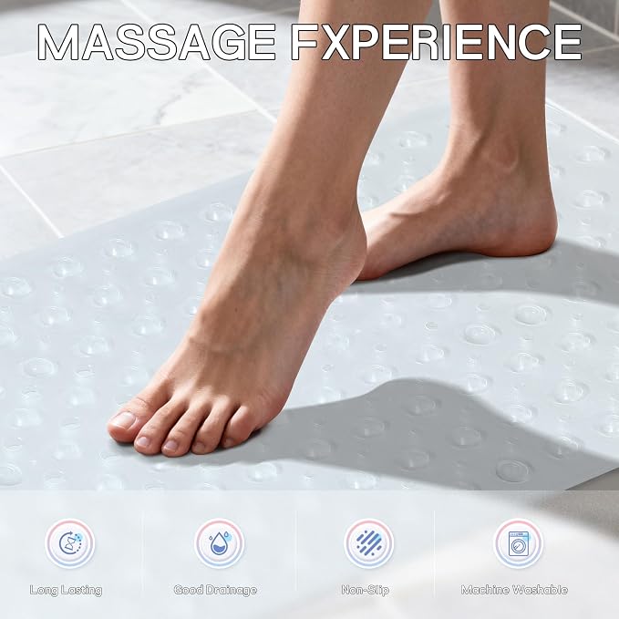 Anti-Slip Bathtub Shower mat, 39.3×15.7 inch（Approximately 100 × 40cm） Soft - Image 5