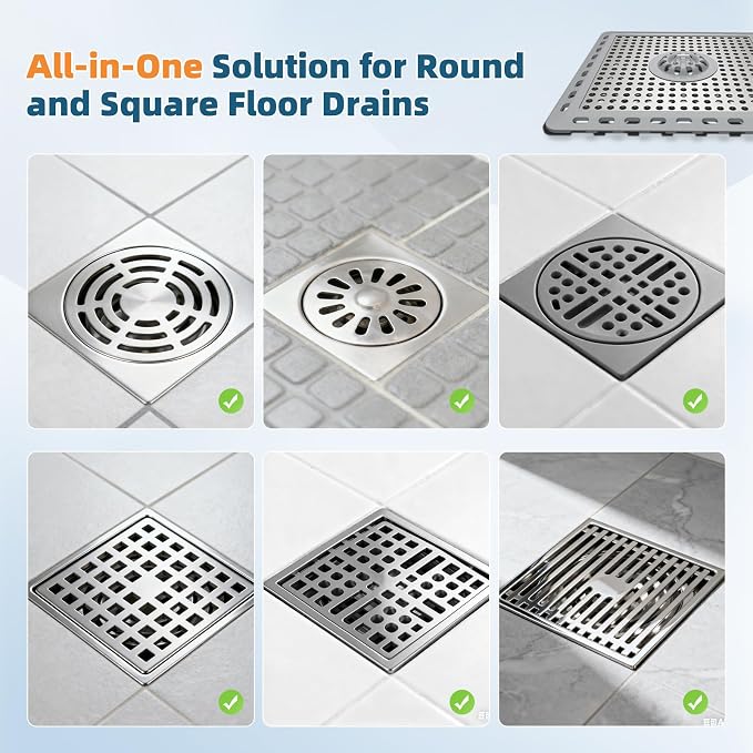 Hibbent 2 Pack Upgraded Shower Drain Hair Catcher, Shower Drain Cover - Image 8