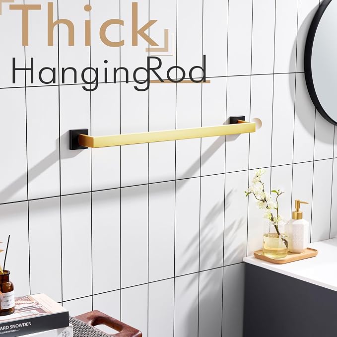 KOKOSIRI 24-Inch Towel Bars for Bathroom Wall Mounted Kitchen Towel Rack Holder - Image 12