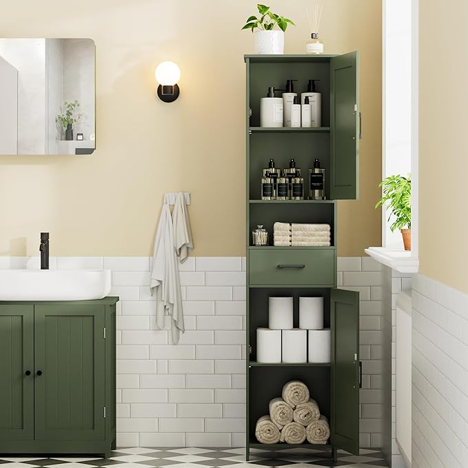 Homhedy 67" H Tall Bathroom Storage Cabinet - Image 2