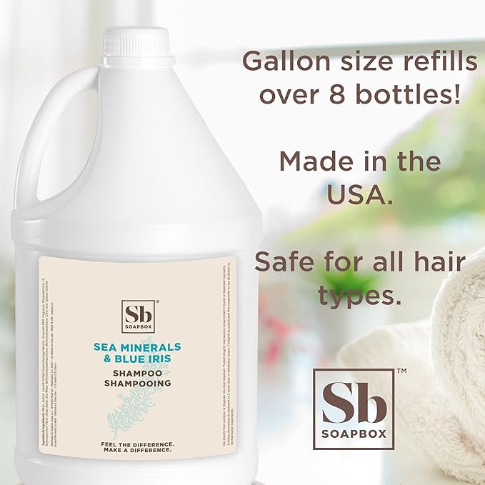 Soapbox Sea Minerals & Blue Iris Shampoo, Color Safe, Harsh Harsh Sulfate Free - Image 2