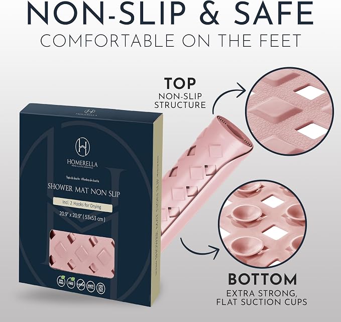 homerella® Shower Mat Non Slip Anti Mold, Non Slip Shower Mats - Image 5
