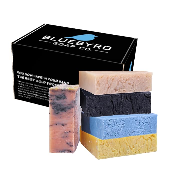 BLUEBYRD Soap - Men's Variety Pack Bourbon Soap Bars | Natural Skin Care by Bluebyrd+Soap+Co.