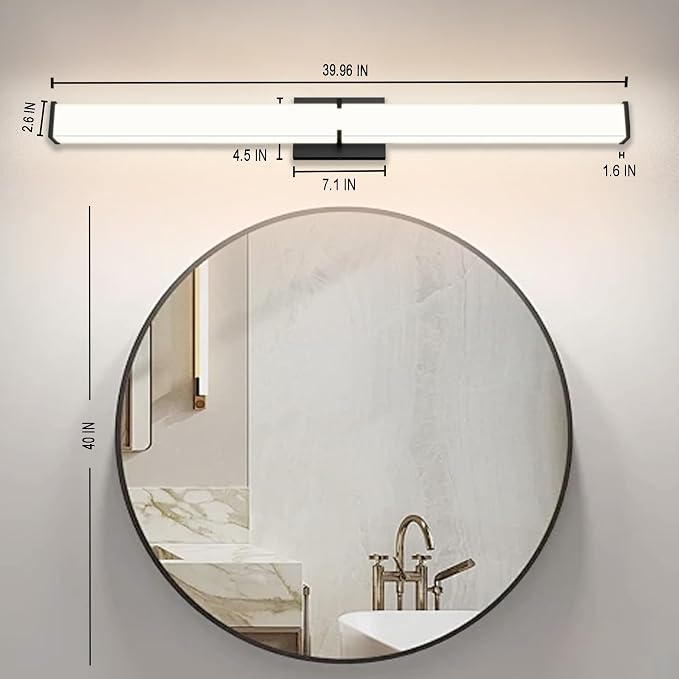 39.96Inch 3600LM Bathroom Light Fixtures 5CCT Optional, Dimmable Bathroom - Image 5
