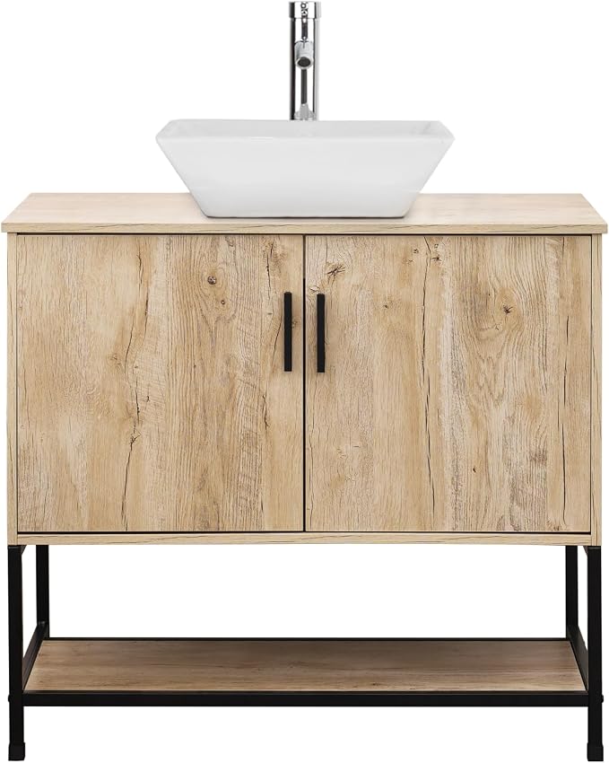 UEV Rustic Oak 36" Bathroom Vanity - Image 9