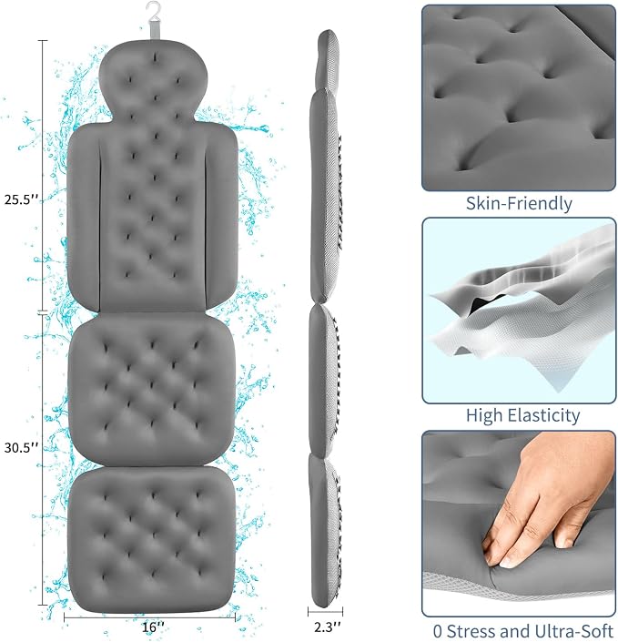 Bath Cushion, Full Body Bathtub Pillow - Image 6