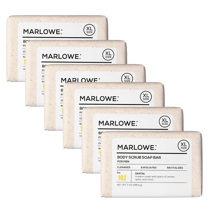 MARLOWE. No. 102 Body Scrub Soap 7 oz, Exfoliating Soap Bar by MARLOWE.