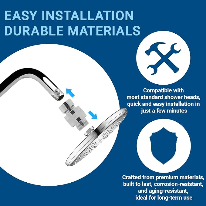 Shower Connector Ball Joint Shower Head Swivel Ball Adapter Brass Adjustable - Image 6