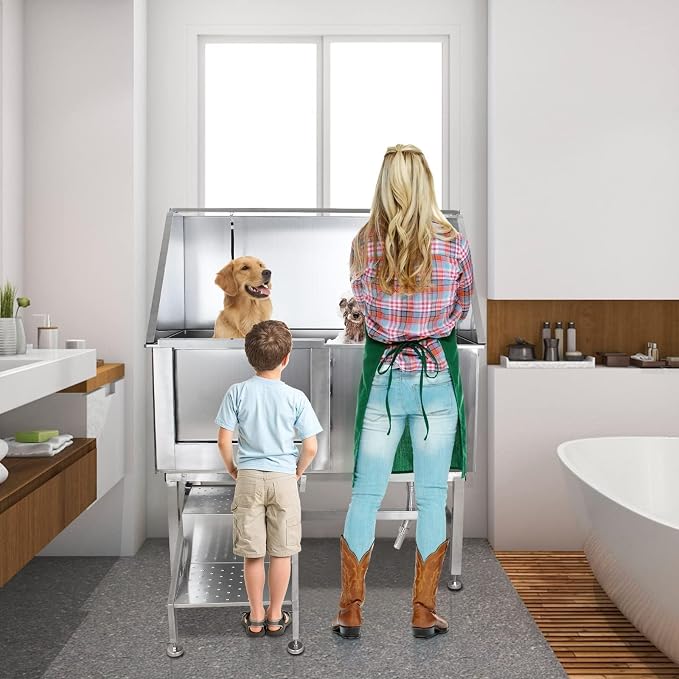 Towallmark 50" Dog Grooming Bathing Station, Professional Stainless Steel Pet - Image 6