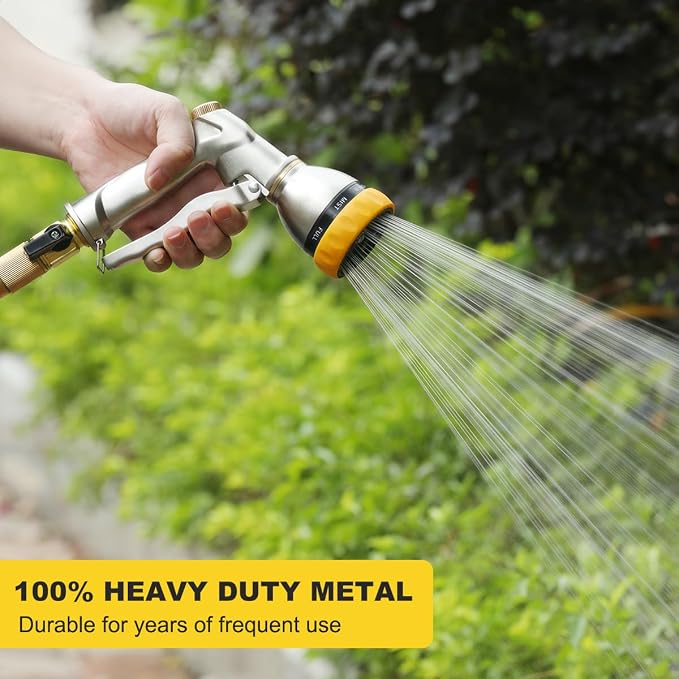 FANHAO Garden Hose Nozzle Sprayer, 100% Heavy Duty Metal Water Hose Sprayer - Image 2