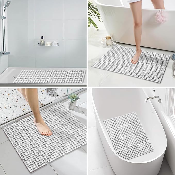 Shower Mat Non Slip，24"X24" Bathtub Mat Non Slip Square Shower Mats - Image 6